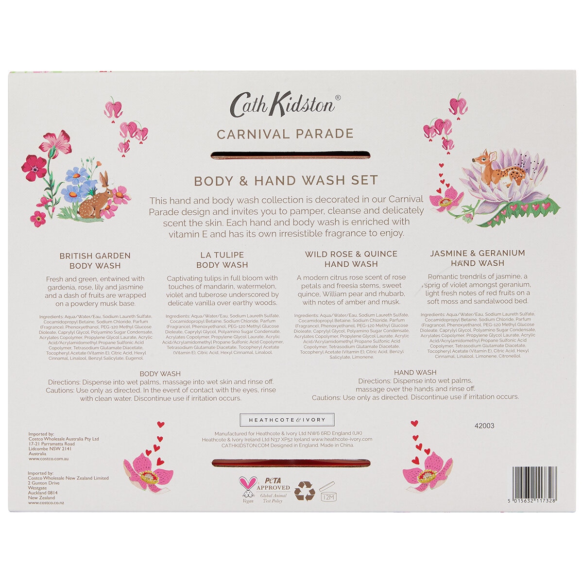 Cath Kidston Hand & Body Wash Set 4 x 500ml