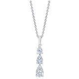 18KT White Gold 0.40CTW 3 Tier Diamond Pendant