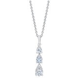 18KT White Gold 0.40CTW 3 Tier Diamond Pendant