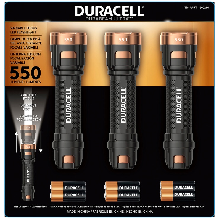 Duracell Aluminium Flashlights 3pk Costco Australia