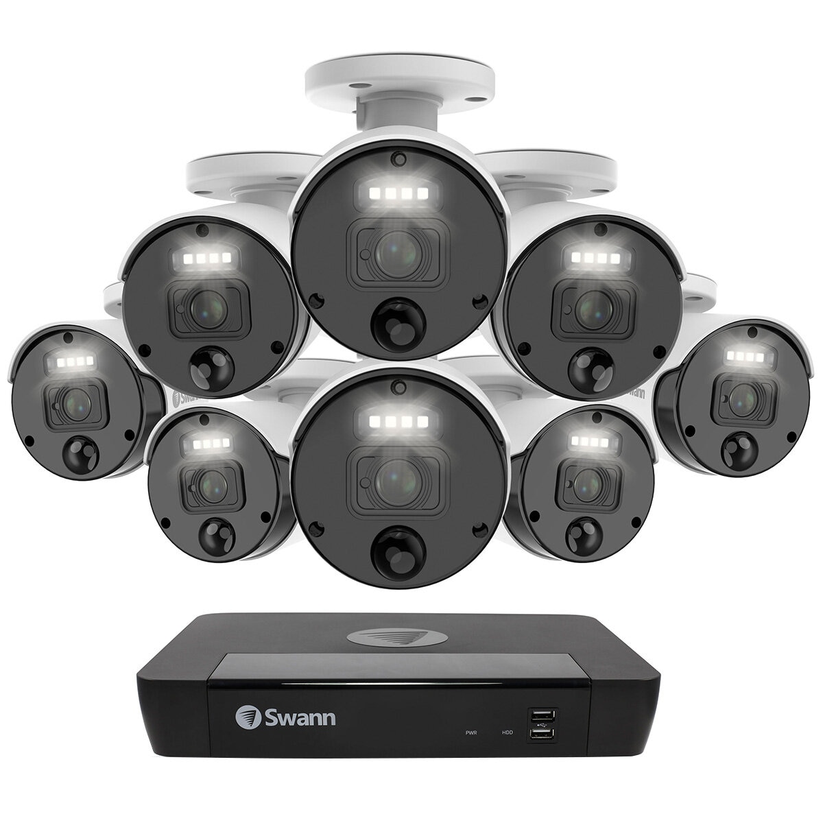 Swann NVR 8 Cameras Security 4K Monitoring with 2TB 5MP SWNVK-876808-AU