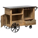 Wine Stash Industrial Bar Cart Cabinet Large