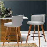 Artiss Wooden Grey Barstool 2 pack