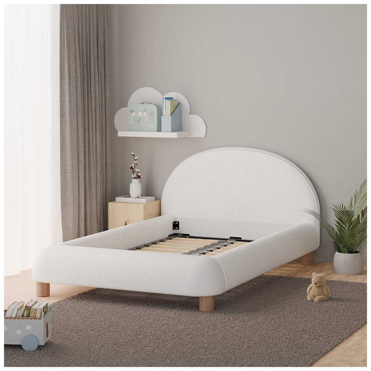 Aesthetik Kids Upholstered King Single Bed Ivory