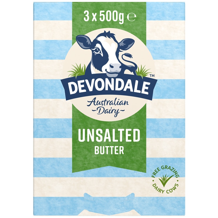 Devondale Unsalted Butter 3 x 500g Devondale Unsalted Butter 3 x 500g