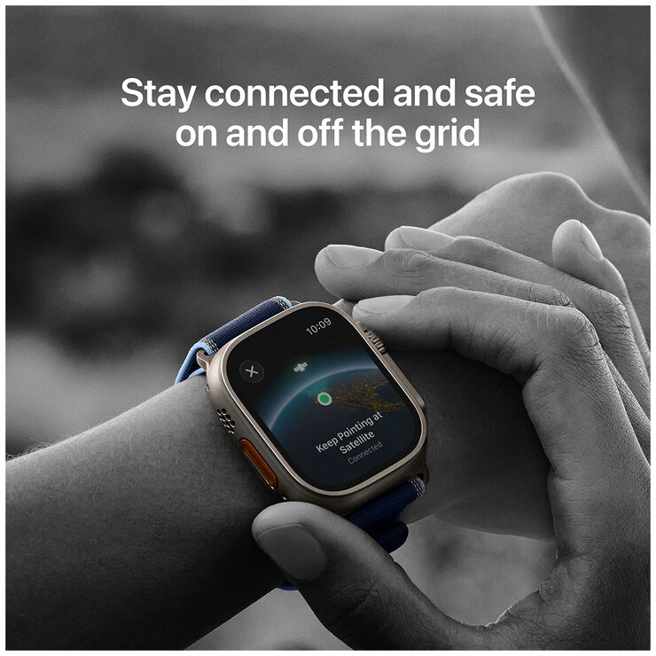 Apple Watch Ultra 3 GPS + Cellular 49mm Black Titanium Case with BlackCharcoal Trail Loop - ML