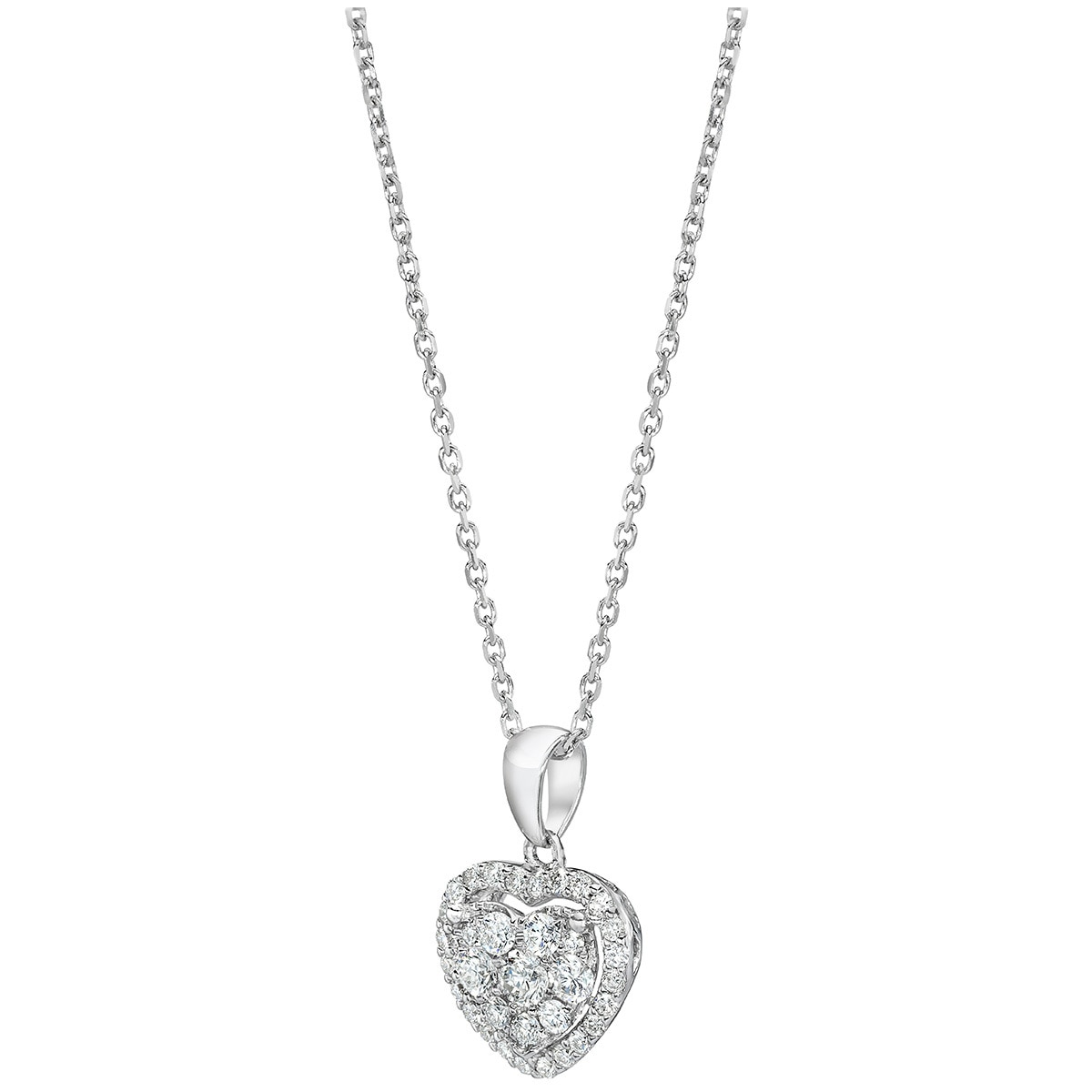 0.42ctw Diamond Heart Shape Cluster Pendant