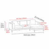 Valencia Bergen Fabric Sectional Lounge Right Chaise Beige Valencia Bergen Fabric Sectional Lounge Right Chaise Beige