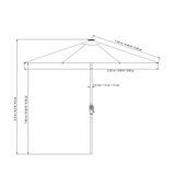 SunVilla Tan LED Market Umbrella 3M