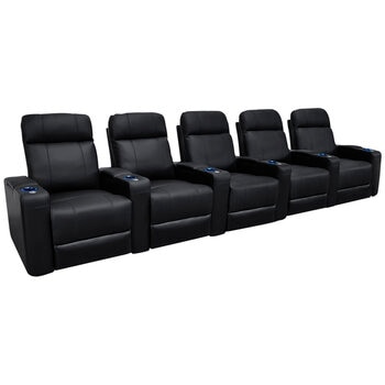 Valencia Piacenza Home Theater Seating Row Of 5 Seats Black