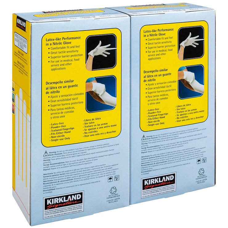Kirkland Signature Large Nitrile Exam Gloves 2 x 200ct