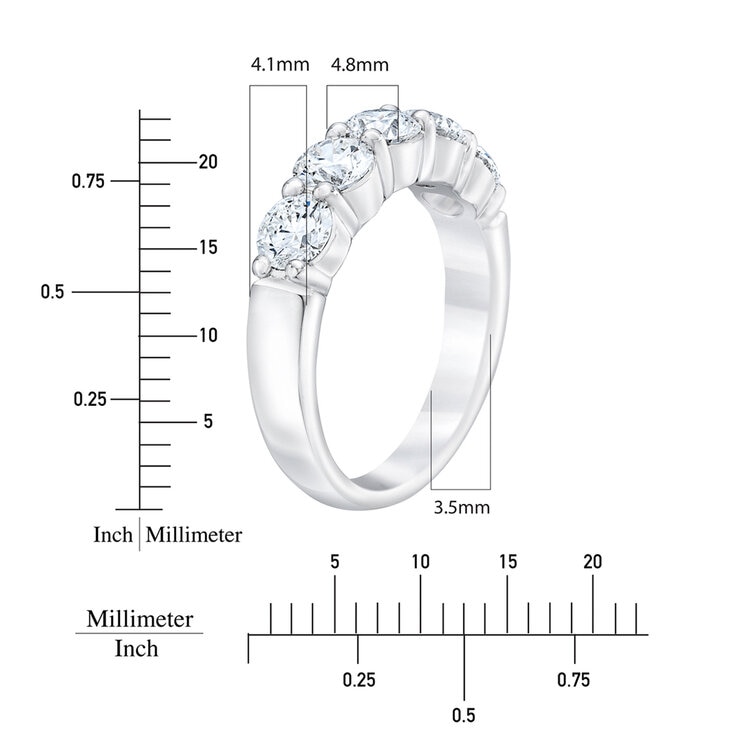 Platinum 2.00ctw Diamond 5 Stone Ring