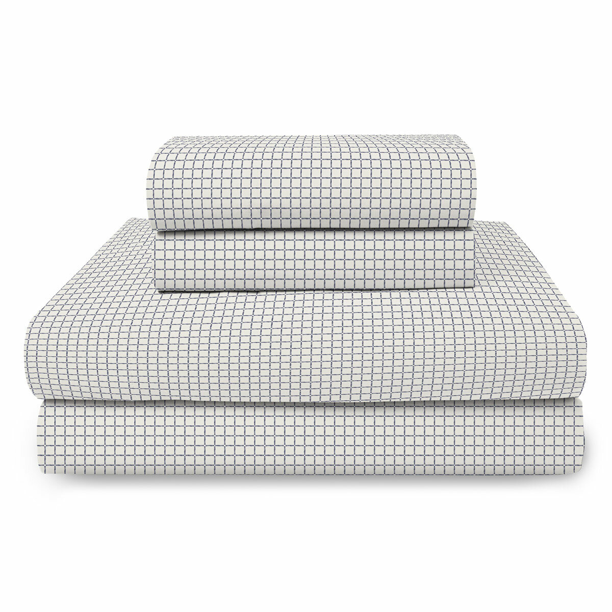 Boutique Living Cotton Flannel Sheet Set King Single 3 Piece Black And White Broken Stripe Check