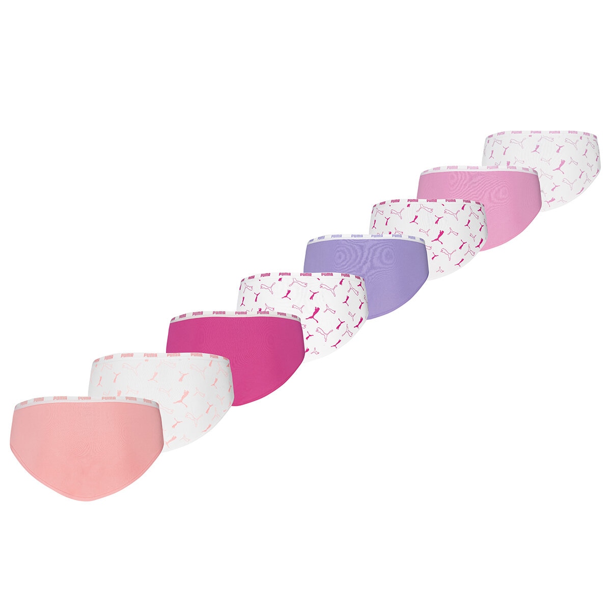 PUMA Girls Bikini Brief 8 Pack Pink Purple