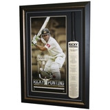 Icon of Sports Ricky Ponting Cricket Bat and Signed Print Framed