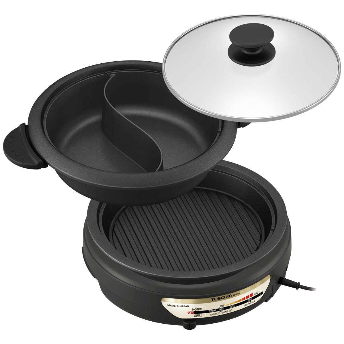 Tescom GPF60 Hot Pot Grill Slow Cooker