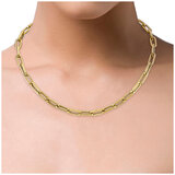 14KT Yellow Gold Twisted Paperclip Necklace 18 Inch
