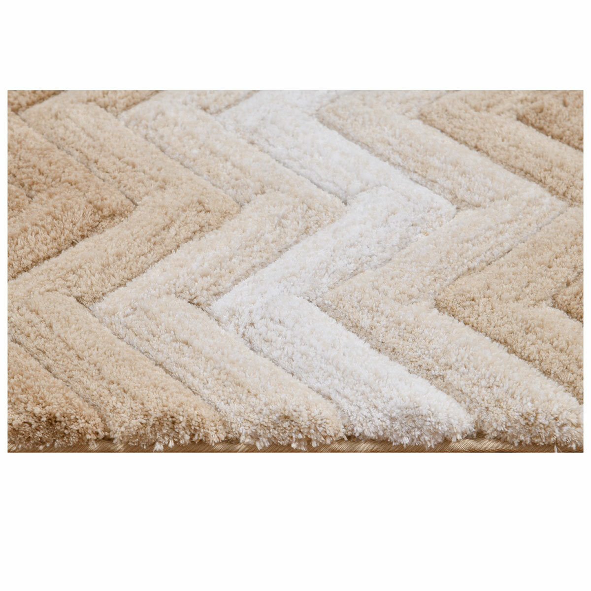 Riviera Homes Chevron Bath Mat 2 Pack Mocha