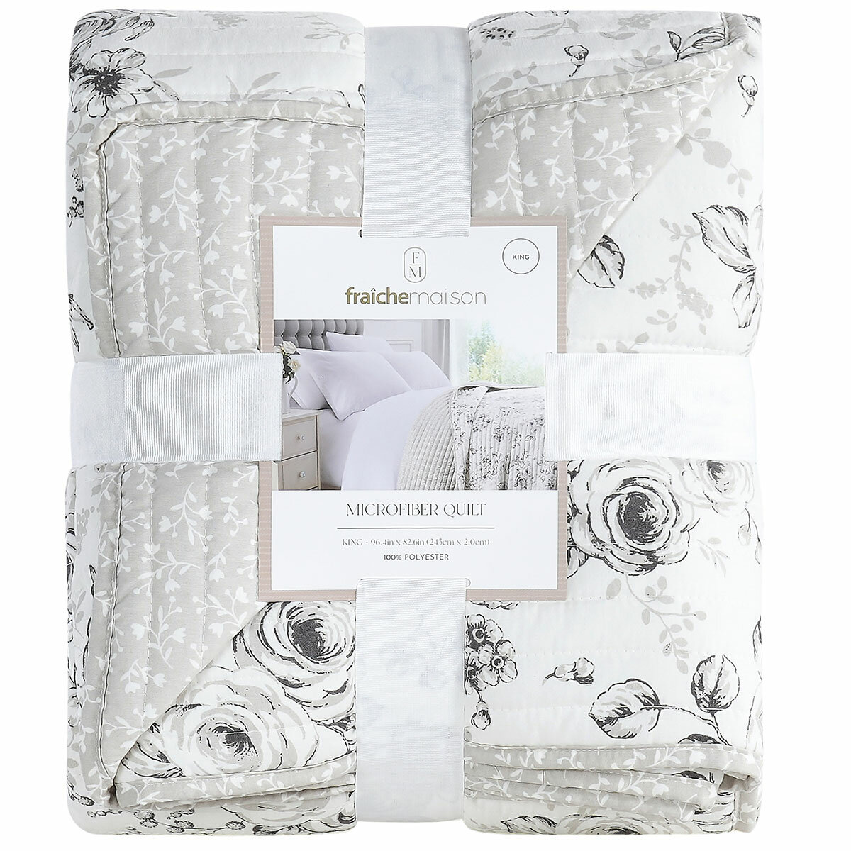 Fraiche Maison Microfibre Quilt King Romantic Floral