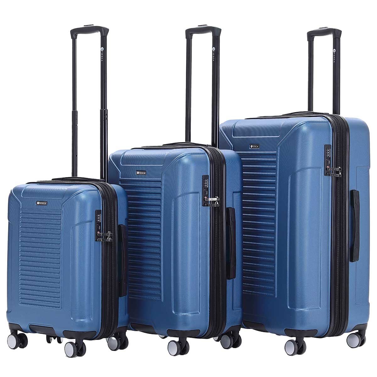 Tosca Matrix Range 3 Piece Luggage Set Blue