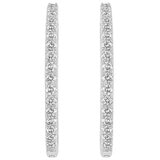 18KT White Gold 0.25ctw Diamond Hoop Earrings