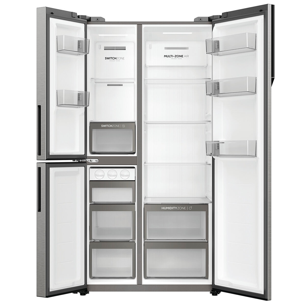 Haier 574L 500 Series S+ Three Door Side By Side Refrigerator Freezer Satina HRF575XS
