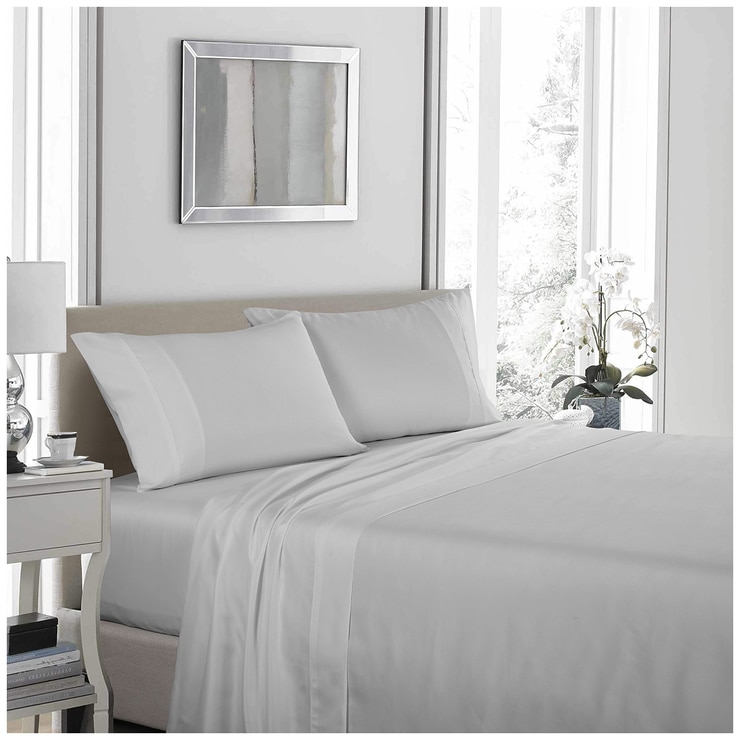 Royal Comfort 1200 TC Ultrasoft 4pc Double Sheet Set Silver Costco