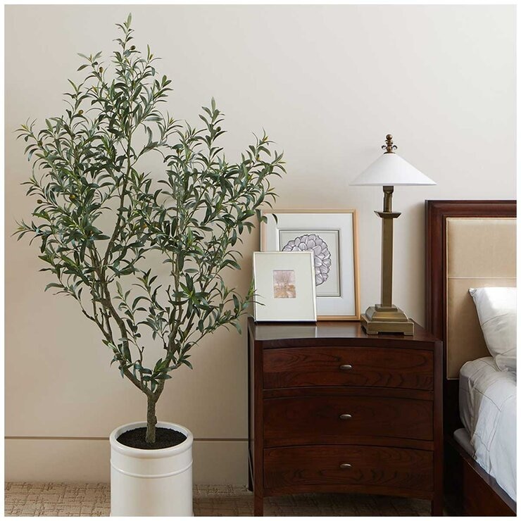 CG Hunter Faux Olive Tree in French Crock Pot 2M