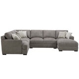 Gilmancreek 4 Piece Fabric Sectional With Ottoman And 6 Pillows