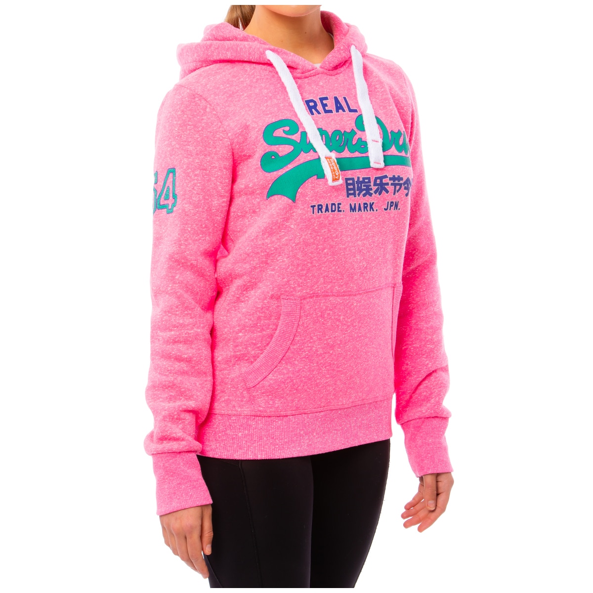 Superdry Women's Hoodie - Fluro Pink Snowy Green