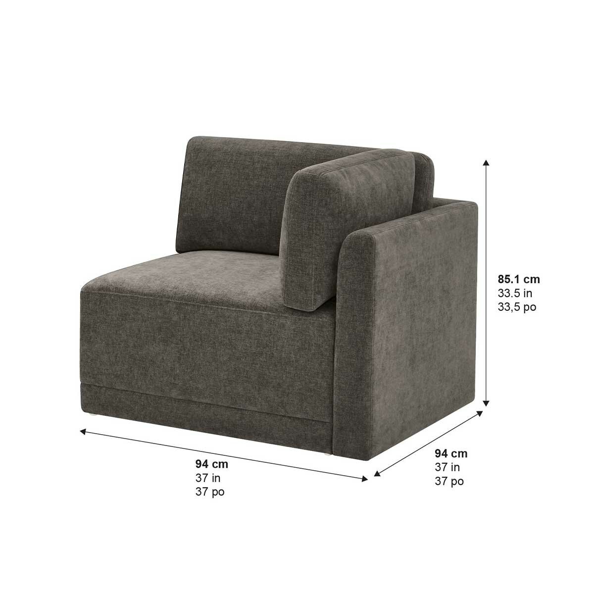 Thomasville 6PC Fabric Modular Sectional with Ottoman Grey