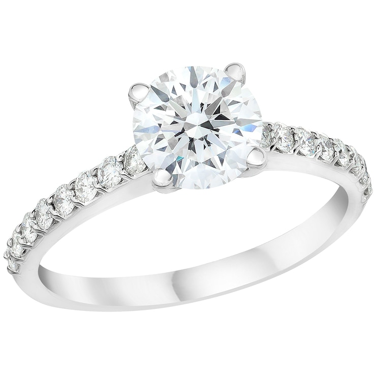 Platinum Round Brilliant Cut 2.64ctw Diamond Wedding Ring