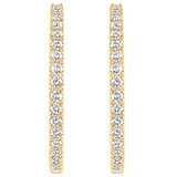 18KT Yellow Gold 0.25CTW Diamond Hinged Hoop Earrings