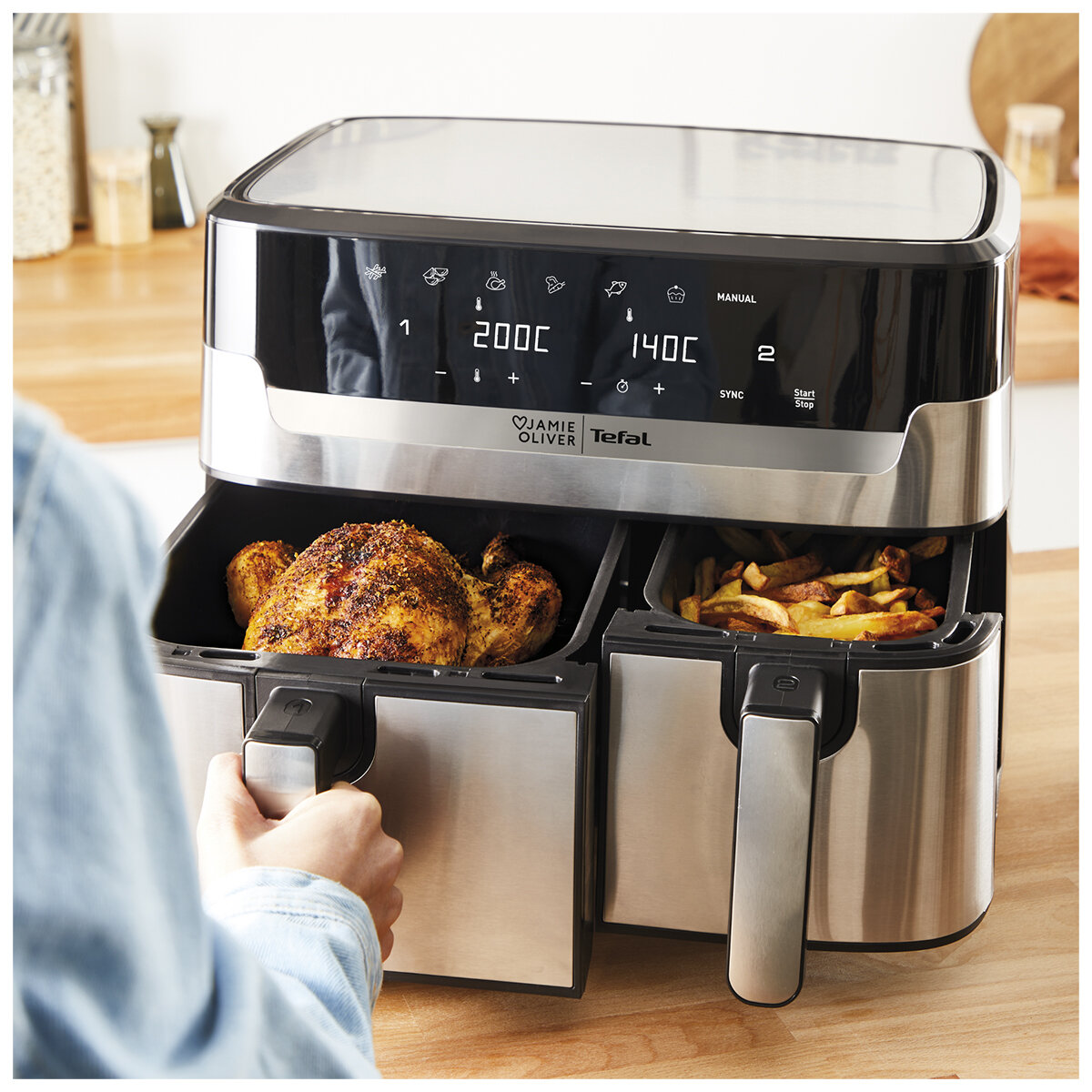 Jamie Oliver By Tefal Dual Drawer Air Fryer EY905J