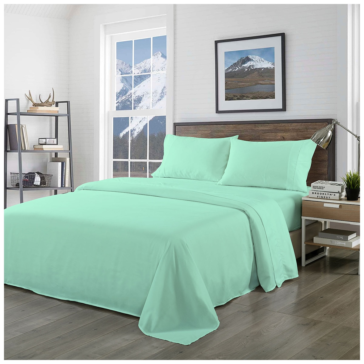 Bdirect Royal Comfort Blended Bamboo Sheet Set Queen - Green Mint