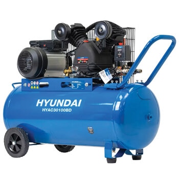 Hyundai Electric Piston 3 Horse Power With 100L Tank 11.1 CFM Belt Drive