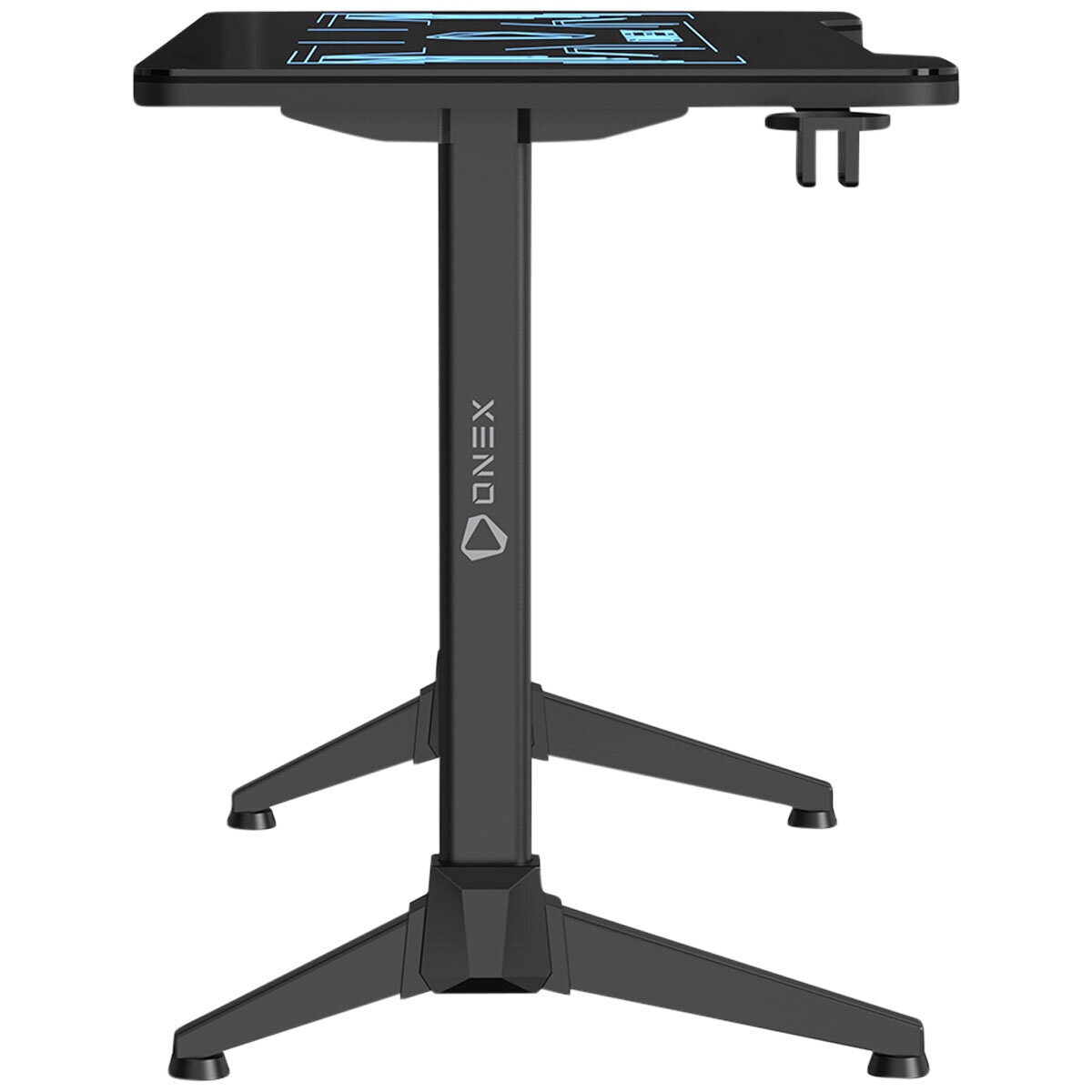 ONEX GD1200G Tempered Glass RGB Gaming Desk with Cup holder Black & Blue