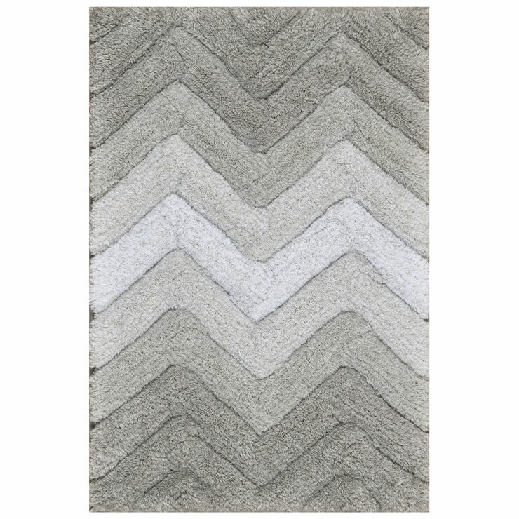 Riviera Homes Chevron Bath Mat 2 Pack Light Grey