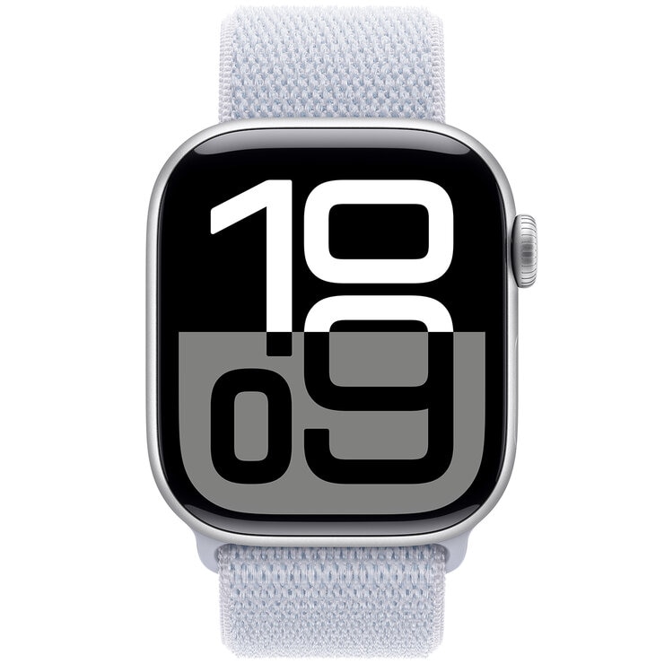 Apple Watch Series 10 GPS 42mm Silver Aluminium Case with Blue Cloud Sport Loop