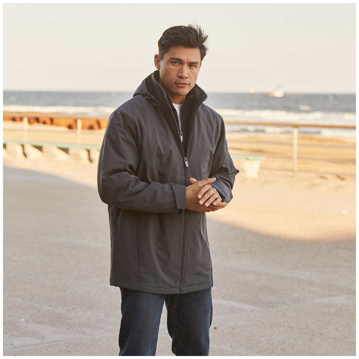 Weatherproof Men s Ultra Tech Bib Front Jacket Asphalt