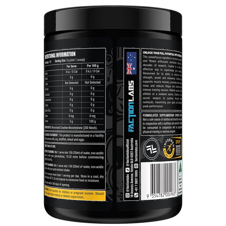 Faction Labs 100% Pure Creatine Monohydrate 500g