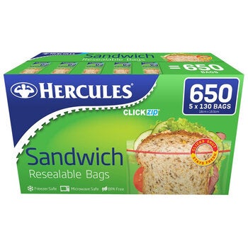 Hercules Sandwich Resealable Bags 650 Count Hercules Sandwich Resealable Bags 650 Count