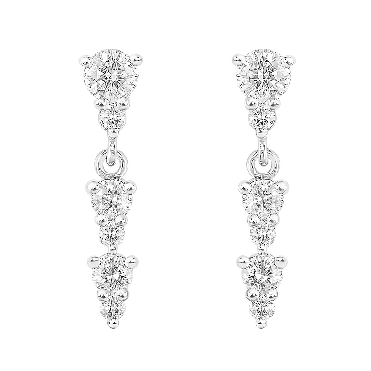 18KT White Gold 0.38ctw Diamond Dangle Earrings/