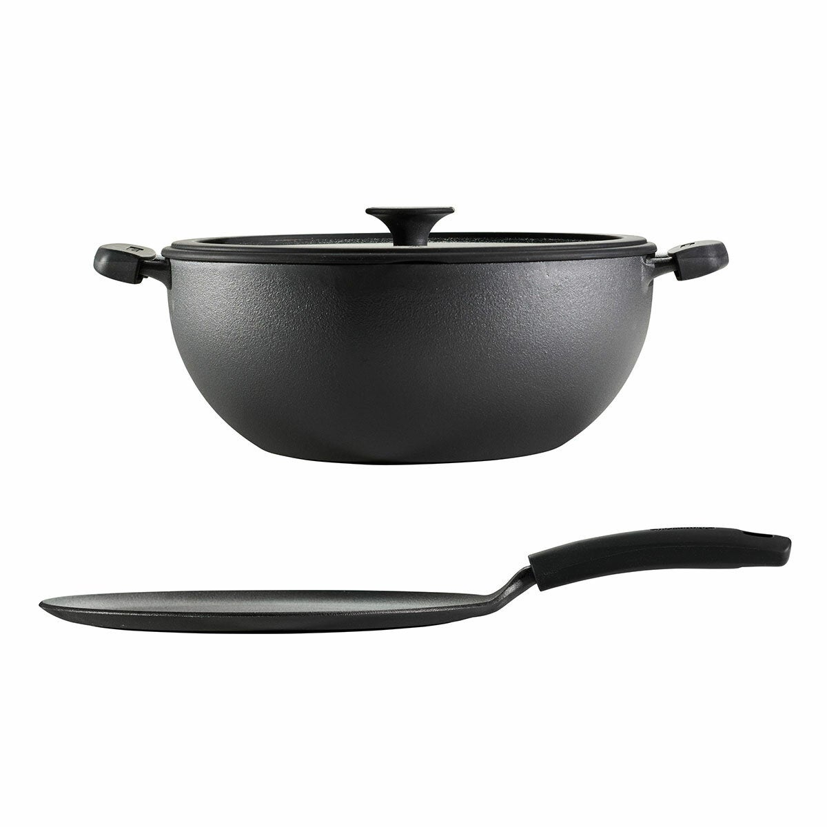 TRAMONTINA KADAI&TAWA P30 CAST IRON SET