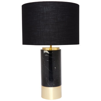 CAFE Lighting & Living Paola Marble Table Lamp with Black Shade Black