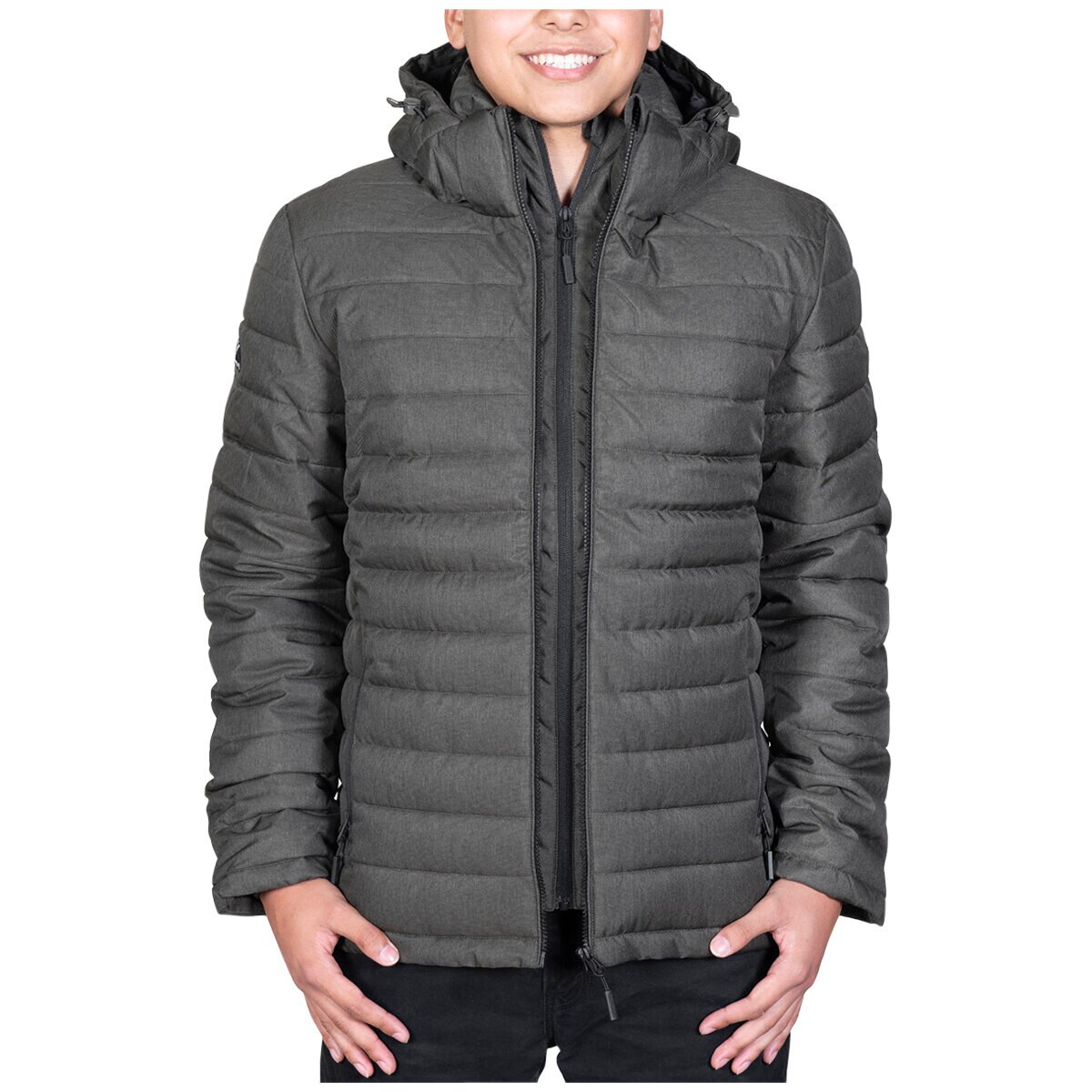 Superdry Men's Hooded Fuji Jacket Charcoal