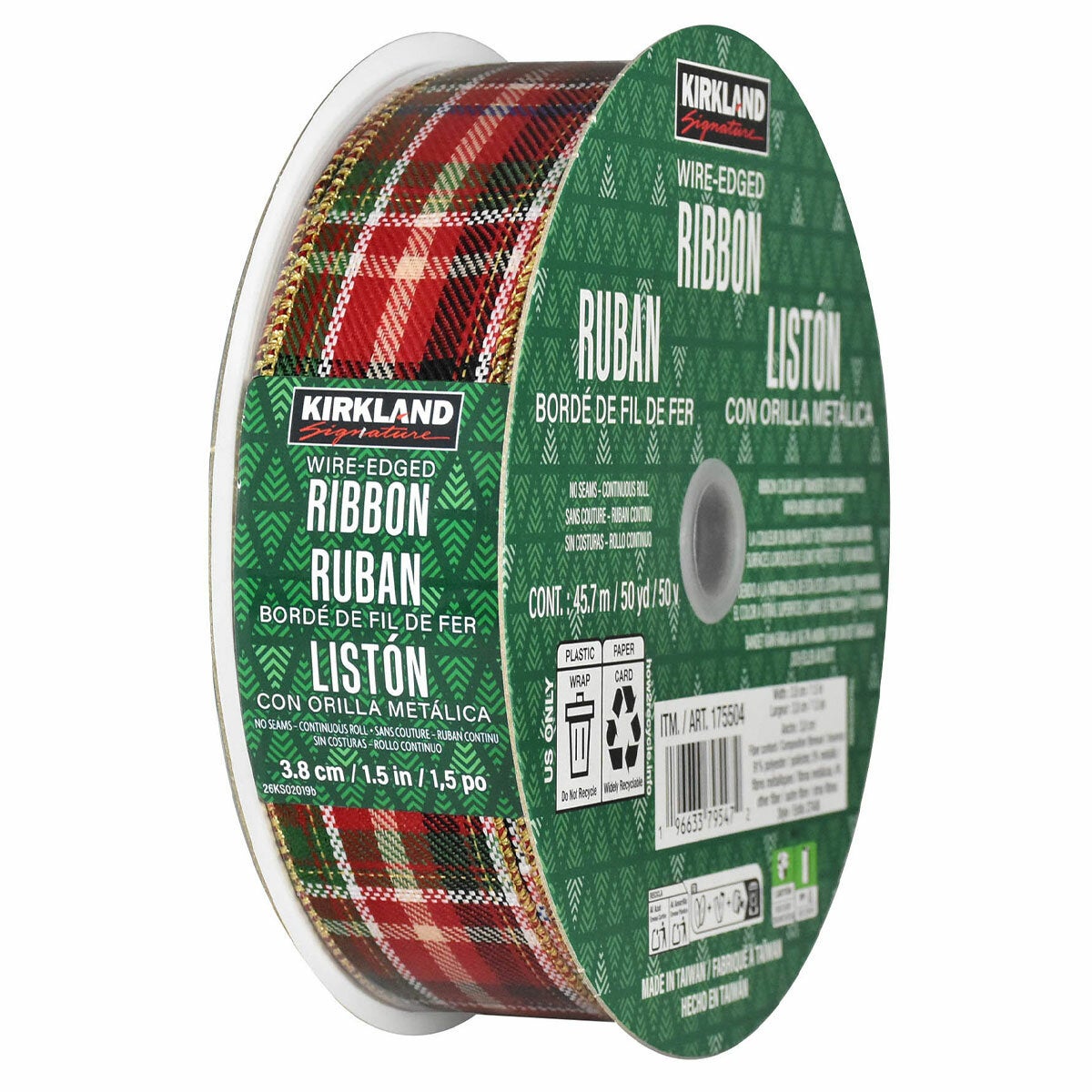 Kirkland Signature Wire Edged Holiday Ribbon 45.7m Kirkland Signature Wire Edged Holiday Ribbon 45.7m