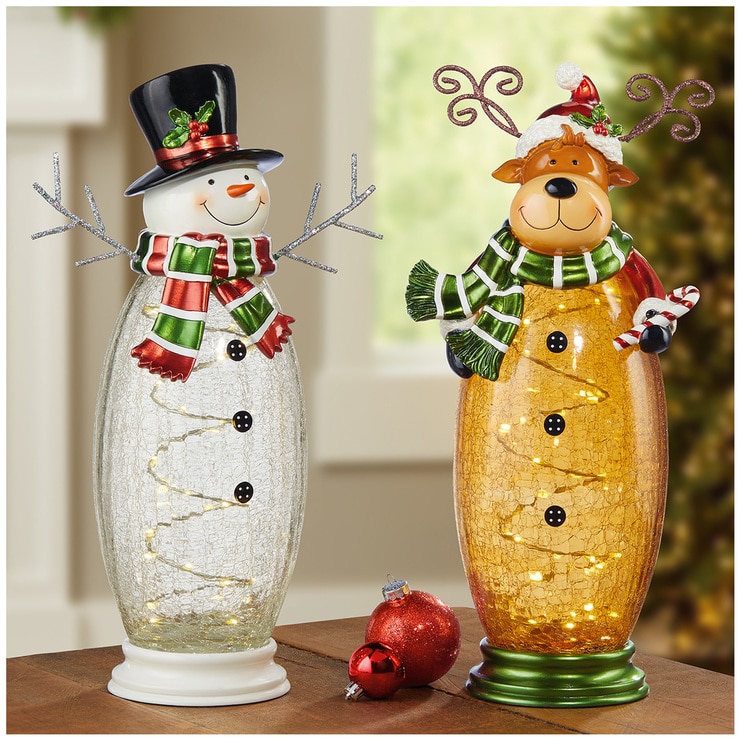 Snowman & Moose LED Christmas Decoration 2pk Costco Australia
