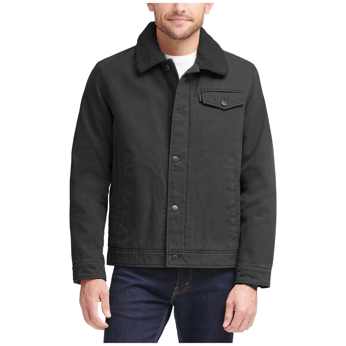 Calvin Klein Canvas Sherpa Jacket Black | Costco Australia