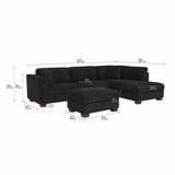 Thomasville 3 Piece Fabric Sectional With Storage Ottoman Thomasville 3 Piece Fabric Sectional With Storage Ottoman